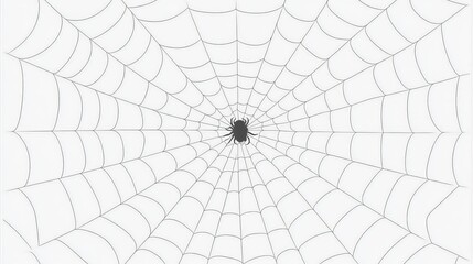 Obraz premium Spiderweb Illustration A Black Spider in its Web