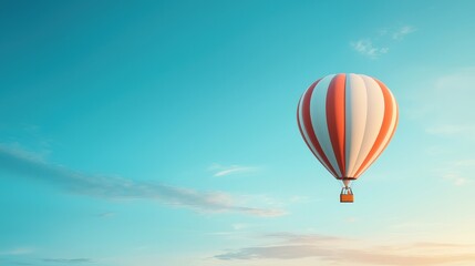 Fototapeta premium Colorful Hot Air Balloon in Clear Blue Sky