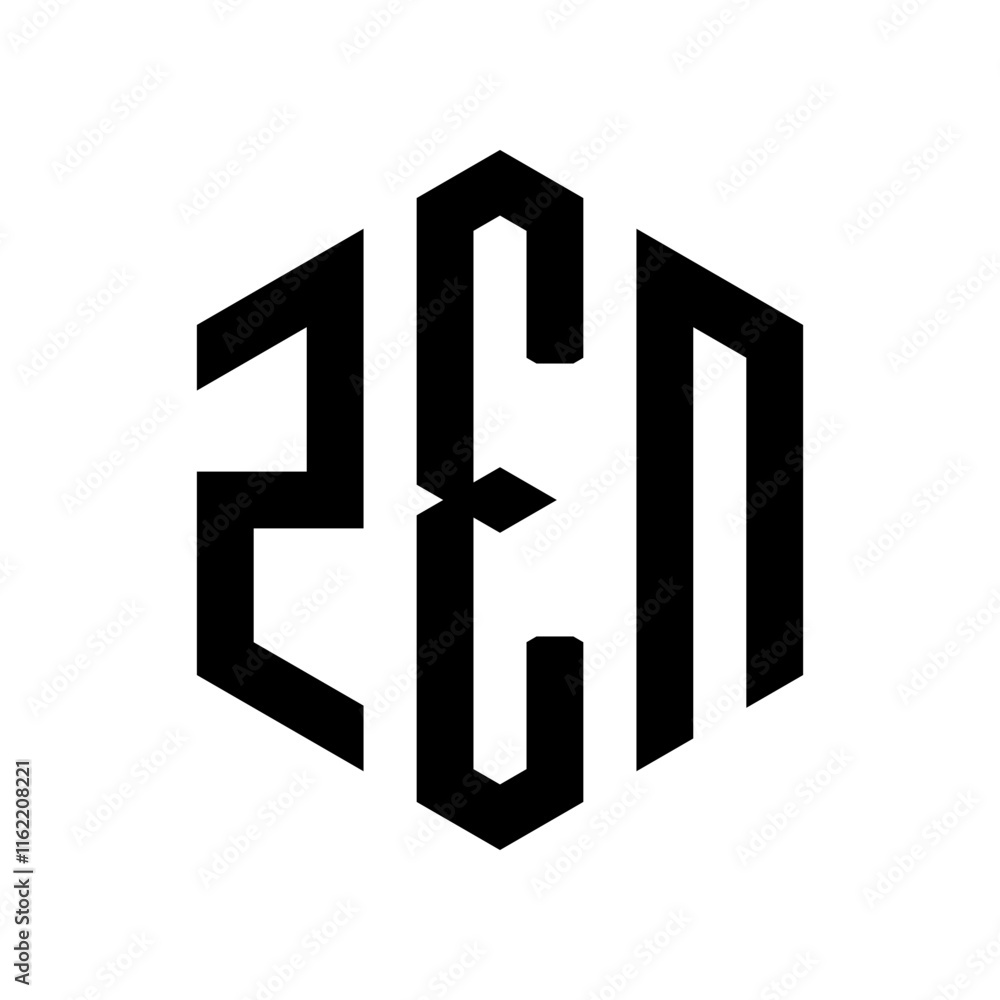 Poster zen letter logo monogram style. this design is designed to attract attention with a dynamic impressi
