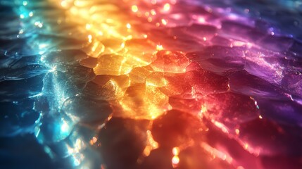 Crystal Prism Rainbow Light Refraction Texture on White Wall Background for Decorative and Design Concepts