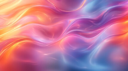Obraz premium Soft Pastel Layered Background with Vibrant Swirls and Holographic Reflections - Ideal for Invitations and Flyers