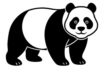 Panda black silhouette vector, Simple silhouette Design vector icon with white background. 