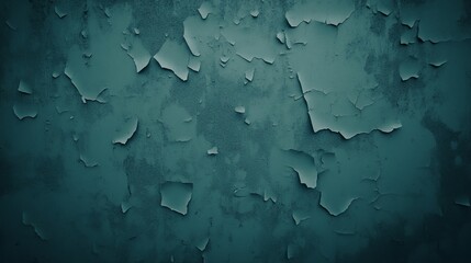 Obraz premium Teal Wall with Peeling Paint Texture Background