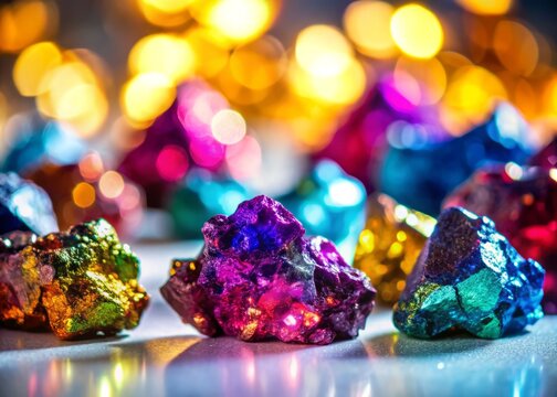 Vibrant Zinc Minerals: Close-Up Silhouette Photography Collection