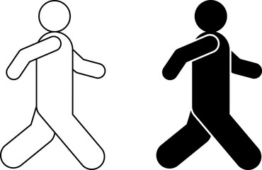 outline silhouette walking icon set