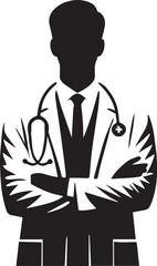 male and female doctor silhouette vector