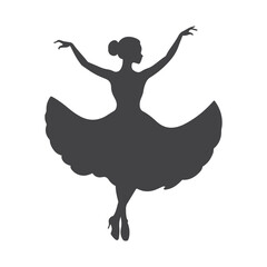 A graceful dancing lady silhouette, capturing flowing movements and elegance, symbolizing rhythm, beauty, and artistic expression.