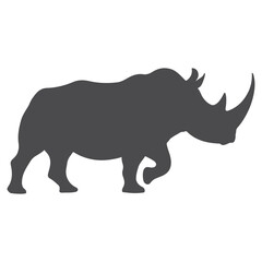 A bold and sturdy rhinoceros silhouette, showcasing its iconic horn and robust frame.
