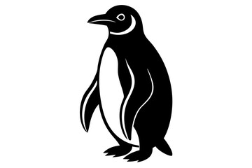 Naklejka premium penguin black silhouette vector, Simple silhouette Design vector icon with white background. 