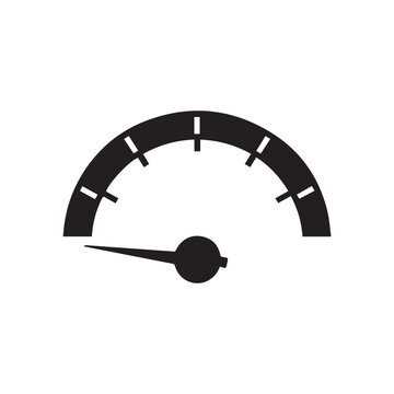 recommend clip art: Speedometer icon Black line art vector on white background