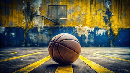 Basketball Court Background Navy Blue Gold Yellow Grunge Texture Rule of Thirds Abstract Art