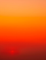 Fiery Sunset  Orange and Red Sky Gradient  Minimalist Landscape  Sun at Horizon  Atmospher