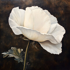Elegant White Flower Art With Detailed Petals and Vintage Background