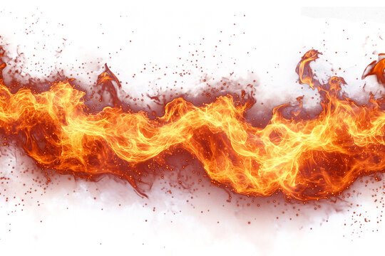 Fire flame isolated on a transparent background, with intricate textures and lifelike motion for impactful digital designs
