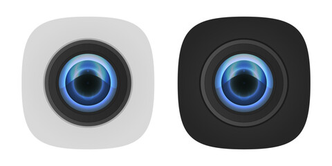 White and black camera app icons. Camera application icons