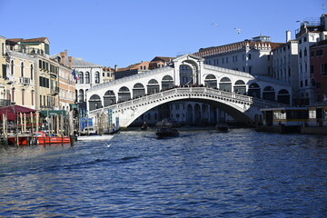 Bridge of Rialto and Grand Canal in Venice, Italy