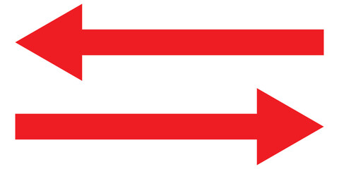 Long arrows icon set. Vector set of trendy long arrows left and right in flat style. Icons isolated. Straight long right vector arrow icon .Replaceable vector design .