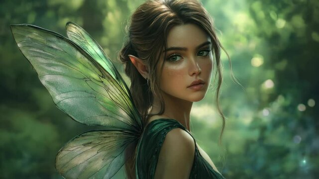 Woodland Fairy in an Enchanted Forest: A Serene and Magical Portrait