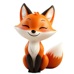 Obraz premium Adorable 3D Cartoon Fox Model – Perfect for Creative Projects