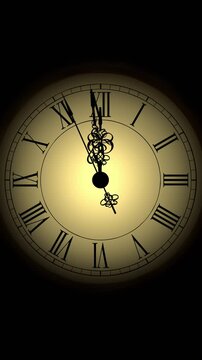 12時の時を刻む時計　縦長