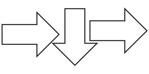 bold arrow icon vector isolated on white background.