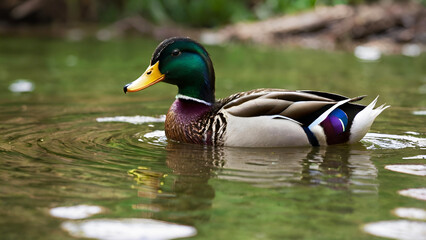 Obraz premium Close-up image of a duck in a serene pond