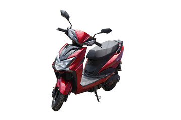 red scooter isolated on white bg