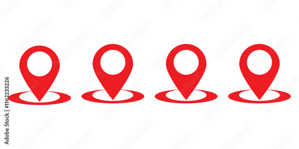Poster location pin icon. map pin place marker. location icon. map marker pointer icon set. gps location sy