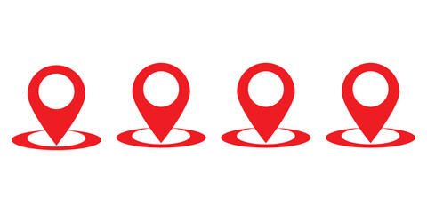 Fototapeta premium Location pin icon. Map pin place marker. Location icon. Map marker pointer icon set. GPS location symbol collection. Flat style - stock vector.