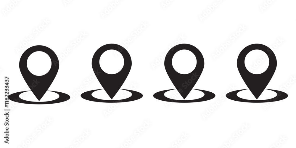 Poster location pin icon. map pin place marker. location icon. map marker pointer icon set. gps location sy