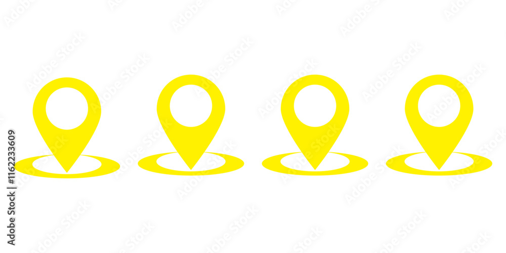 Poster location pin icon. map pin place marker. location icon. map marker pointer icon set. gps location sy