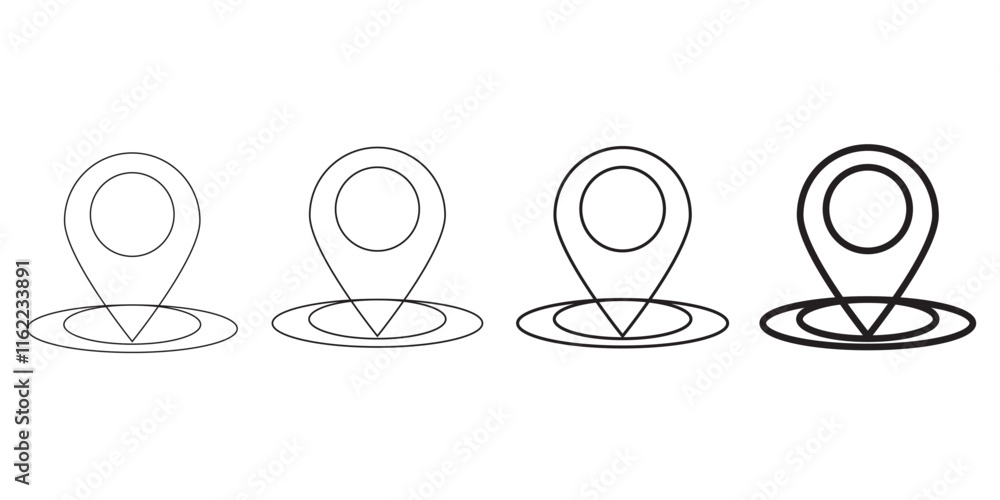 Poster location pin icon. map pin place marker. location icon. map marker pointer icon set. gps location sy