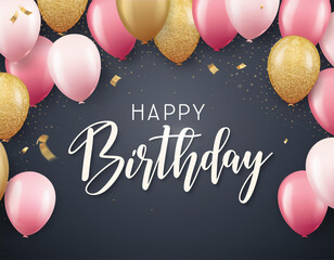Happy birthday greeting vector background design. Birthday greeting text with colorful