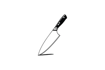 Chef Knife line art free vector illustration on white background