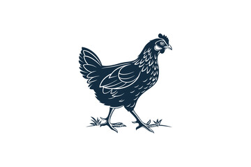 chicken silhouette free vector illustration on white background