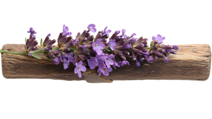 Rustic Wooden Clothespin Cradling a Lush Purple Wildflower