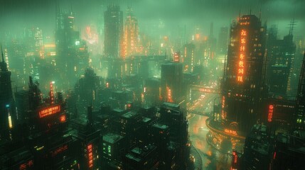 Obraz premium Cyberpunk Cityscape