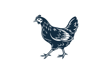 chicken silhouette free vector illustration on white background
