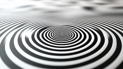 A mesmerizing pattern of concentric black and white circles creating a hypnotic visual effect.