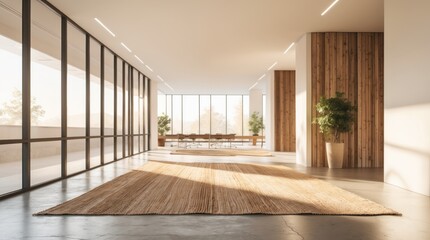 Obraz premium sleek modern office space with a minimalist