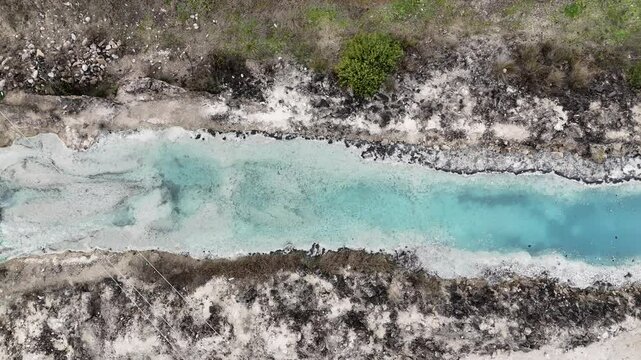 Drone Flight Over Thermal Spring Near King Leonidas Memorial in Greece