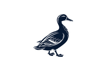 duck silhouette free vector illustration on white background