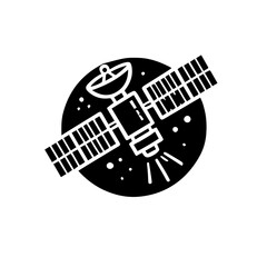 Space satellite technologies black & White abastrac vector Silhouettes background 