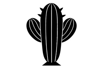 cactus black silhouette vector, Simple silhouette Design vector icon with white background. 