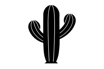 cactus black silhouette vector, Simple silhouette Design vector icon with white background. 