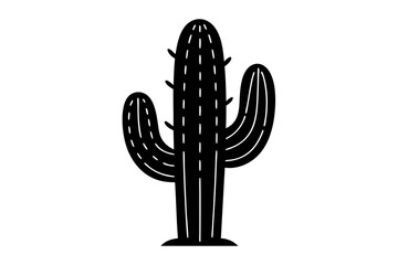 cactus black silhouette vector, Simple silhouette Design vector icon with white background. 