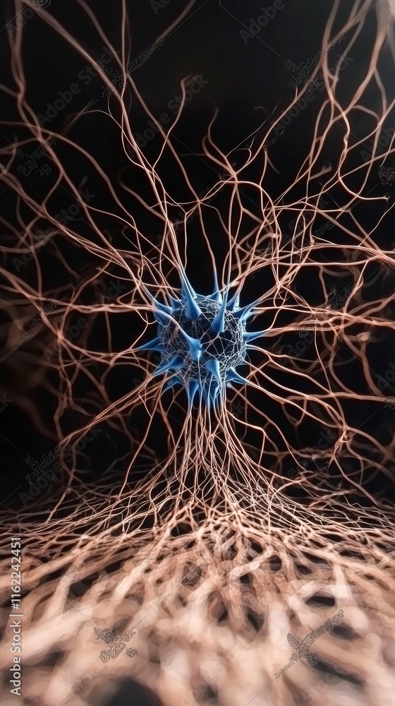 Poster abstract neural network intricate neuron connections scientific background