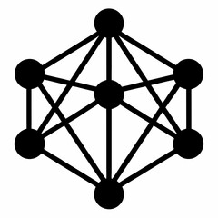 Network Node Silhouette Vector Art