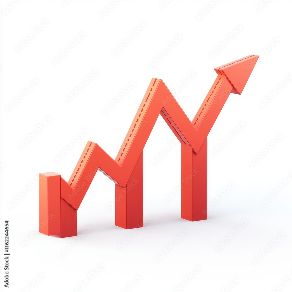 Aufkleber a dynamic red bar chart symbolizing growth and success in business performance.