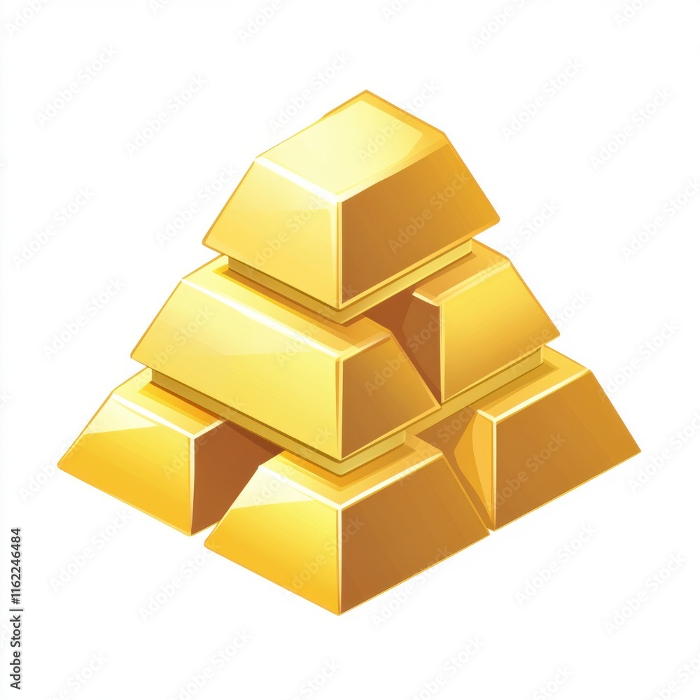 Poster stack of shiny gold bars symbolizing wealth and prosperity.